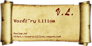 Vozáry Liliom névjegykártya